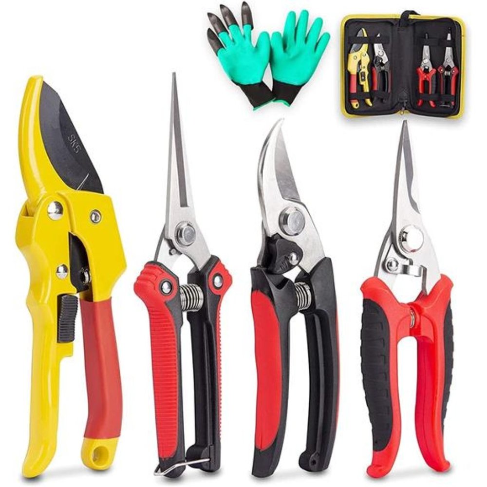 4 Pack Professional Bypass Pruning Shears, Stainless Steel Cutter Clippers